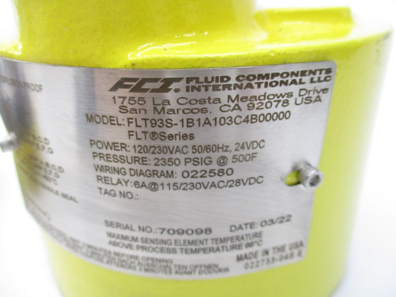 FCI FLT93S-1B1A103C4B00000 120/230VAC 6A 2350PSI NSNP