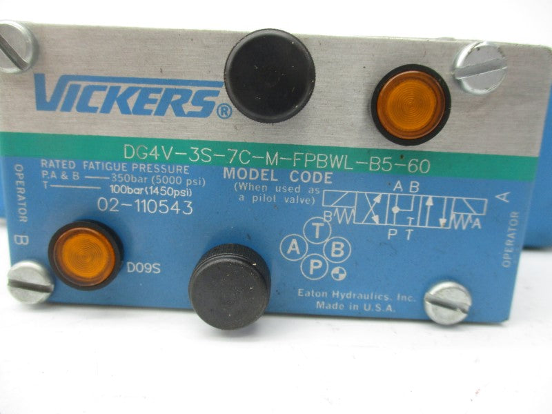 VICKERS DG4V-3S-7C-M-FPBWL-B5-60 1450 110/120V .48A/.46A 1450PSI NSNP