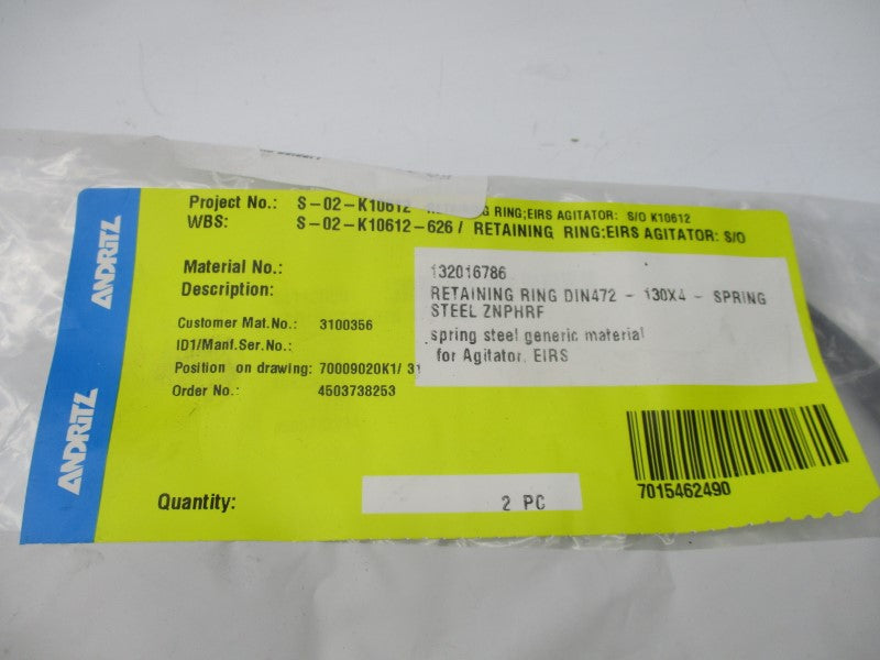 ANDRITZ 132016786 DIN472 (PKG OF 2) NSMP