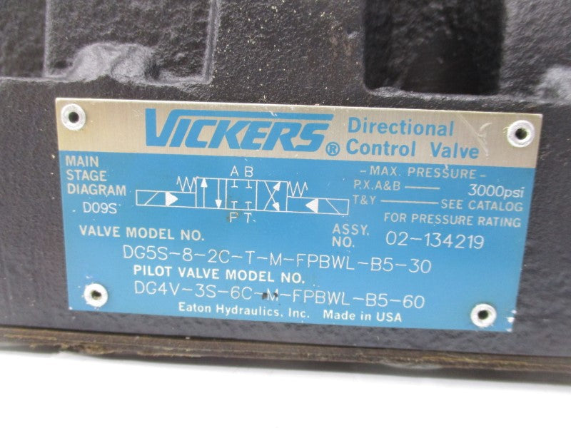 VICKERS DG5S-8-2C-T-M-FPBWL-B5-30 DGV4-3S-6C-M-FPBWL-B5-60 110/120V 5000PSI NSNP