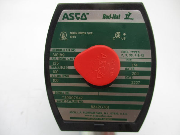 ASCO 8342G701 120V 100-125PSI 1/4" NSMP