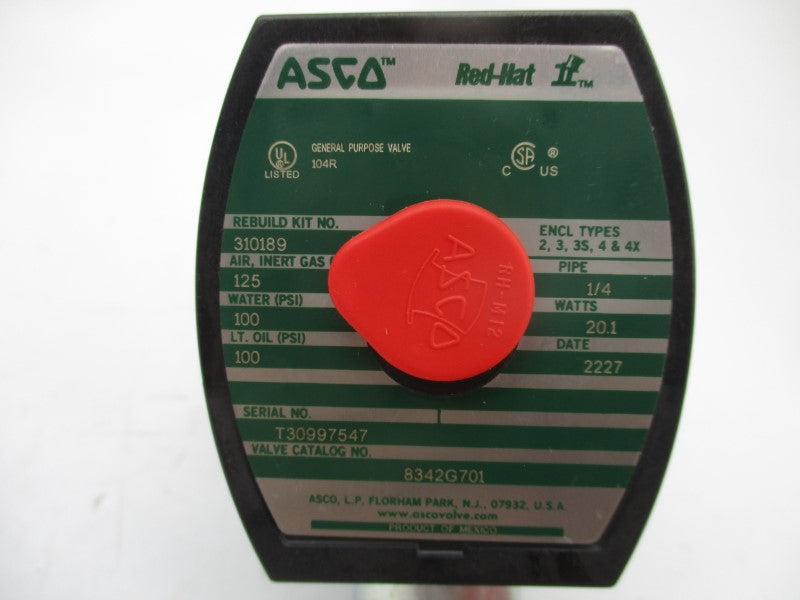 ASCO 8342G701 120V 100-125PSI 1/4" NSMP