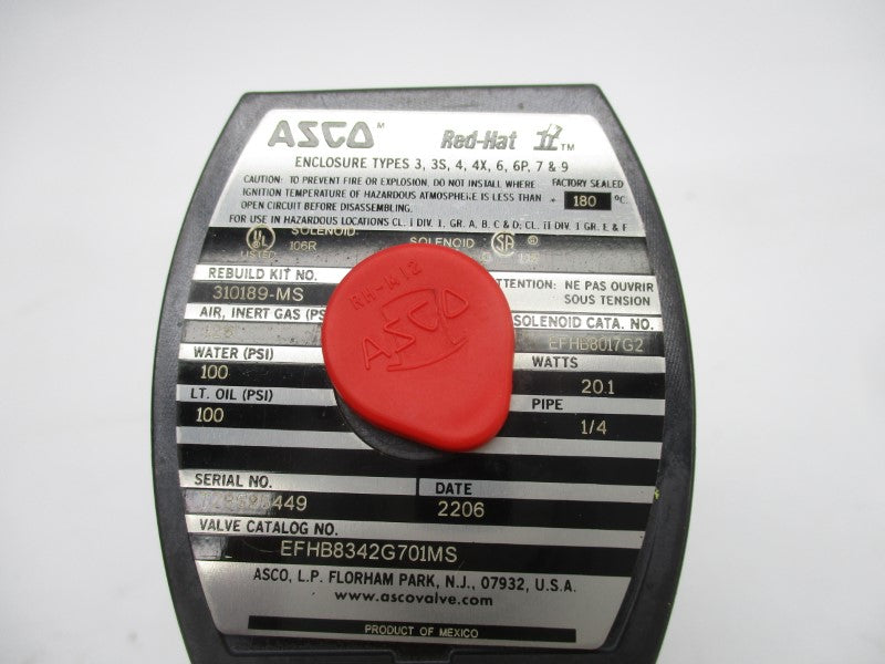 ASCO EFHB8342G701MS 120V 100PSI 1/4" NSMP