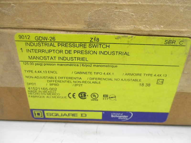 SQUARE D 9012GDW-26 SER. C 125PSI NSFS