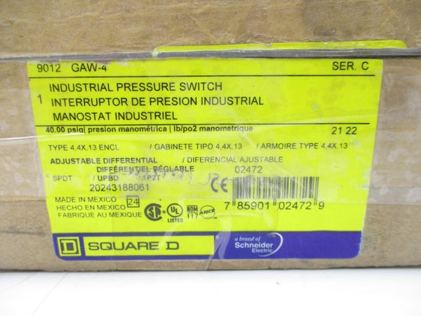 SQUARE D 9012GAW-4 SER. C 600V 240PSI NSMP