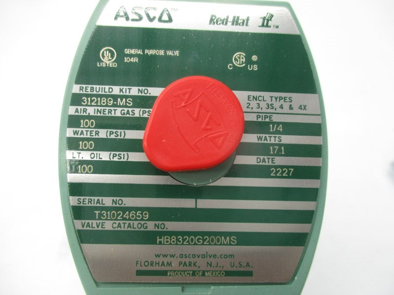 ASCO HB8320G200MS 110/120V 100PSI 1/4" NSMP