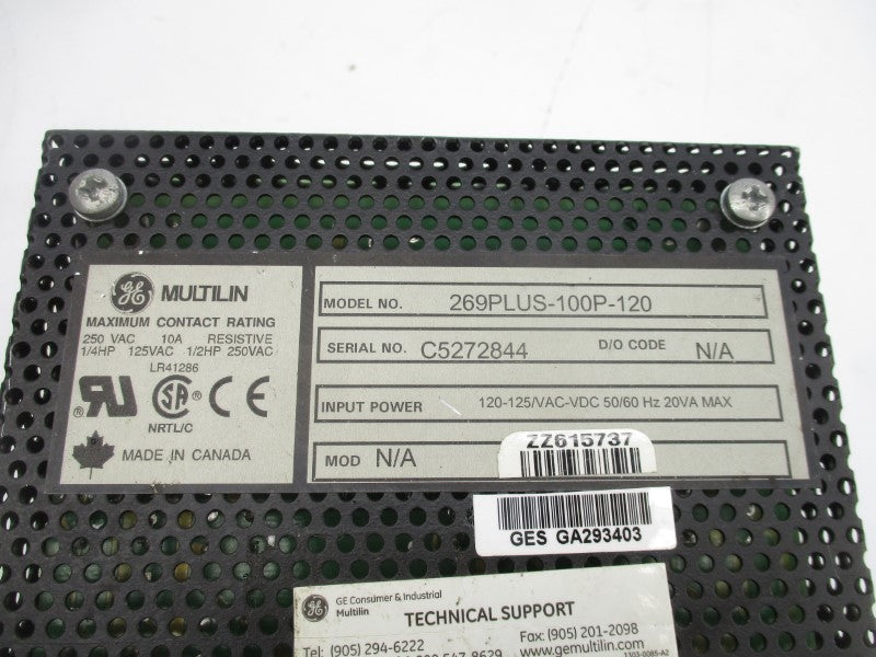 GENERAL ELECTRIC 269PLUS-100P-120 120-125VAC/DC 10A UNMP