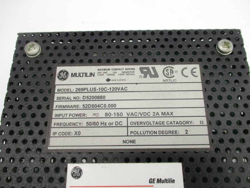GENERAL ELECTRIC 269PLUS-10C-120VAC 80-150VAC/DC 2A (AS PICTURED) UNMP
