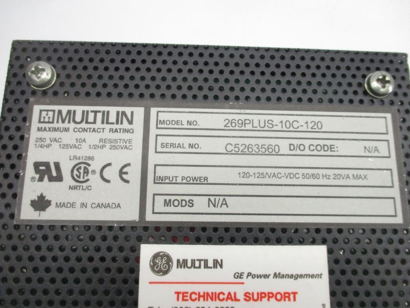 GENERAL ELECTRIC 269PLUS-10C-120 120-125VAC/DC 10A (AS PICTURED) NSNP