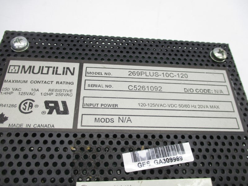 GENERAL ELECTRIC 269PLUS-10C-120 120-125VAC/DC 10A (AS PICTURED) UNMP