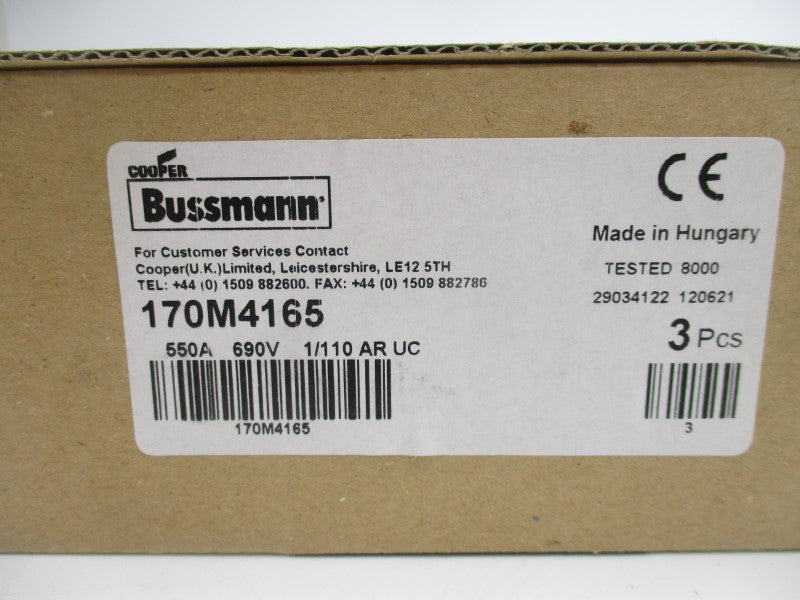 BUSSMANN 170M4165 690V 550A (PKG OF 3) (BRN) NSMP