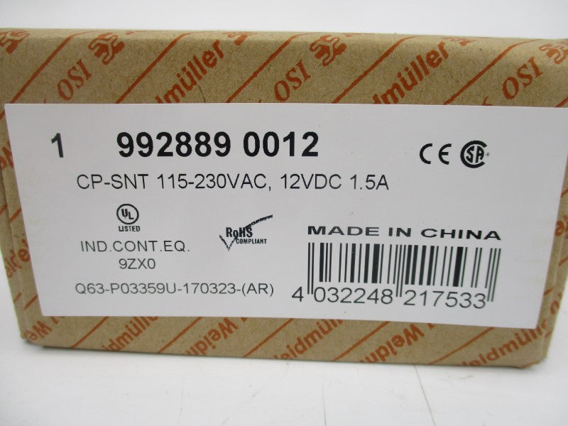 WEIDMULLER 9928890012 115-230VAC 1.5A NSFS