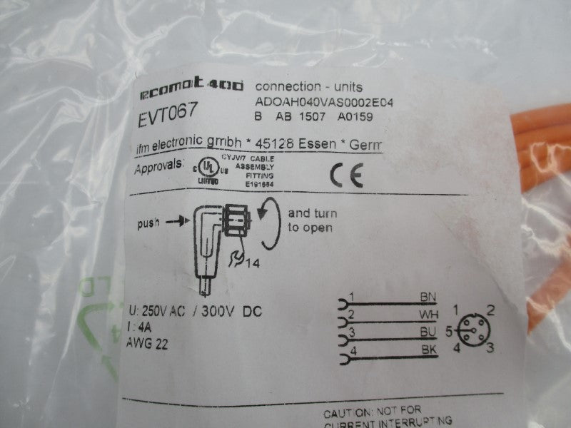 IFM EFECTOR EVT067 ADOAH040VAS0002E04 250VAC 4A NSMP