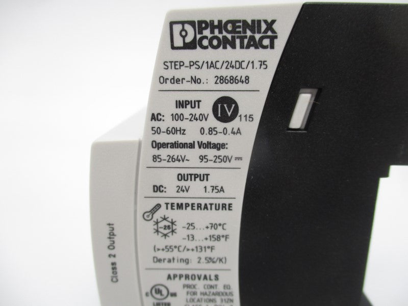 PHOENIX CONTACT STEP-PS/1AC/24DC/1.75 2868648 100-240V 0.85-0.4A NSNP