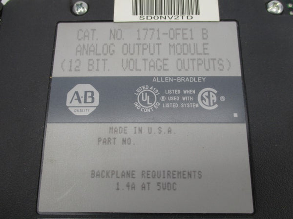 ALLEN BRADLEY 1771-OFE1 SER. B F/W B 5VDC REMAN