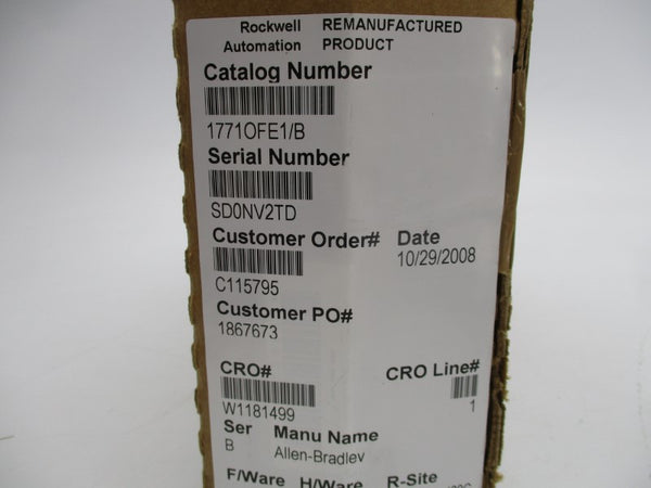 ALLEN BRADLEY 1771-OFE1 SER. B F/W B 5VDC REMAN