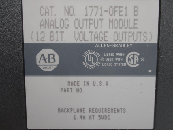 ALLEN BRADLEY 1771-OFE1 SER. B F/W A 5VDC NSNP