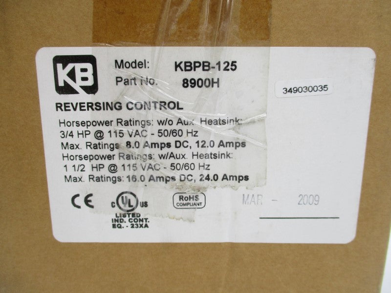 KB ELECTRONICS KBPB-125 8900H 115VAC 24.0A NSMP