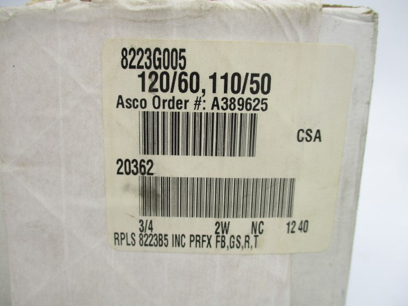 ASCO 8223G005 110/120V 25-750PSI 3/4" NSMP