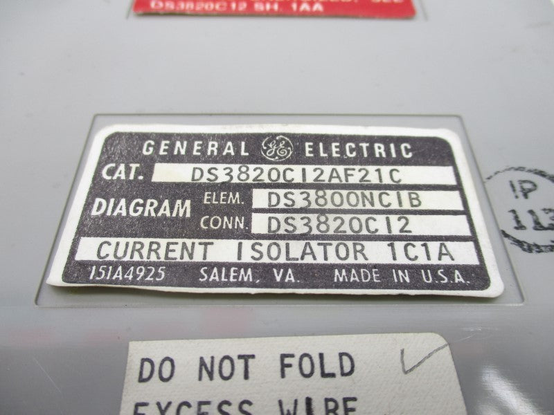 GENERAL ELECTRIC DS3820CI2AF21C UNMP