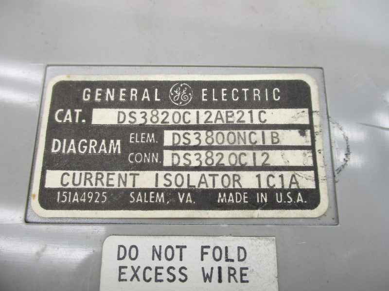 GENERAL ELECTRIC DS3820CI1AE21C UNMP