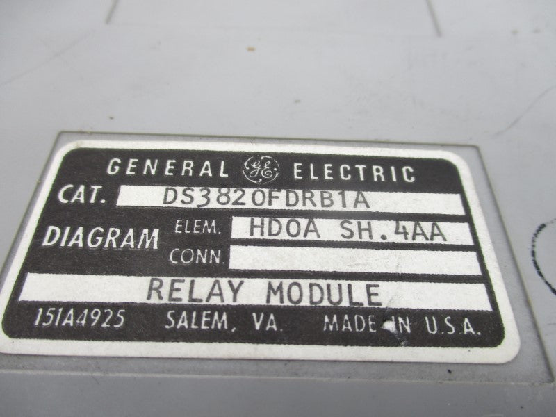 GENERAL ELECTRIC DS3820FDRB1A NSNP