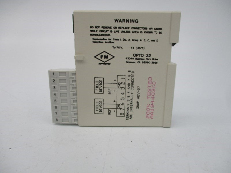OPTO 22 SNAP-AOV-27 10VDC UNMP