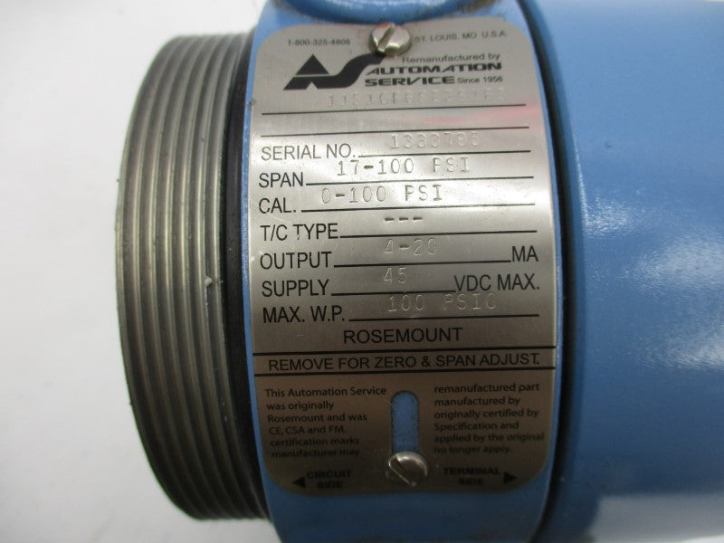 ROSEMOUNT 1151GP6S22S1B3 12-45VDC 0-50PSI REMAN