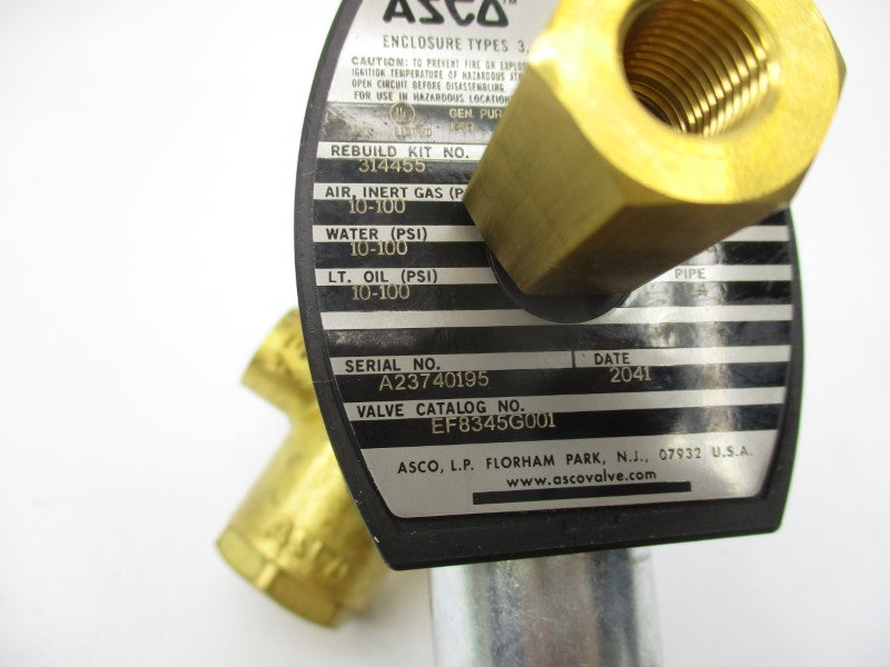 ASCO EF8345G001 24VDC 10-100PSI 1/4" NSMP