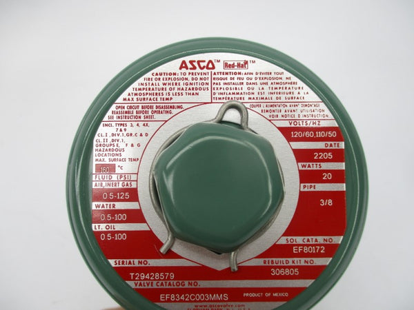 ASCO EF8342C003MMS 110/120V 0.5-100PSI 3/8" NSMP