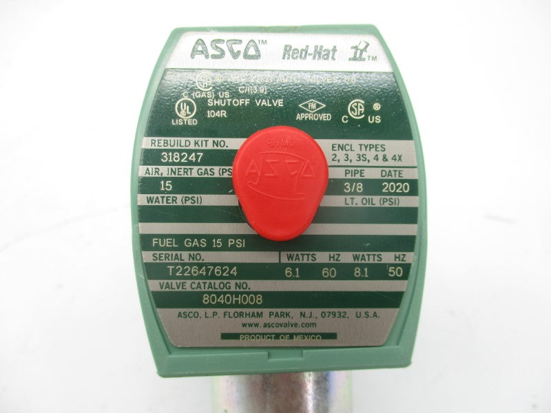 ASCO 8040H008 110/120V 15PSI 3/8" NSMP