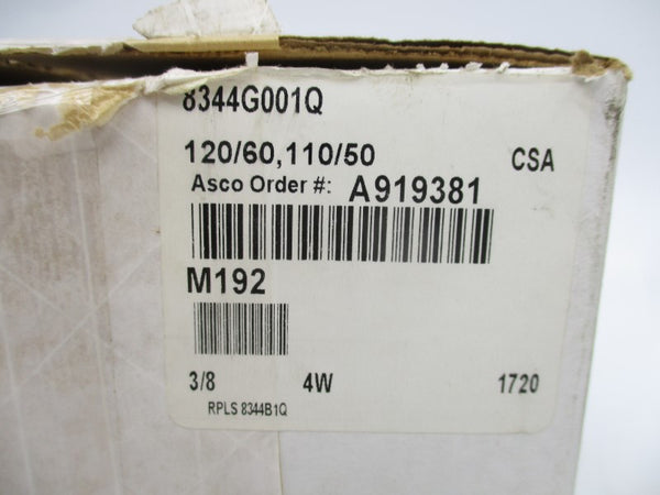 ASCO 8344G001Q 110/120V 10-125PSI 3/8" NSMP