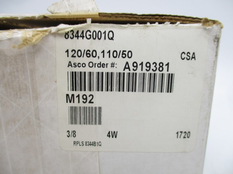 ASCO 8344G001Q 110/120V 10-125PSI 3/8" NSMP