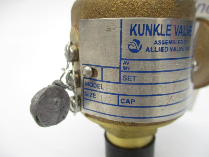 KUNKLE VALVE 6010DCM01-KM AV-26-152 50PSI 1/2" NSNP