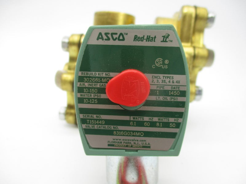 ASCO 8316G034MO 110/120V 10-150PSI NSNP