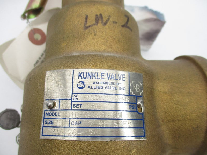 KUNKLE VALVE 6010HGM01-KM AV-26-124 150PSI 1-1/2" NSNP