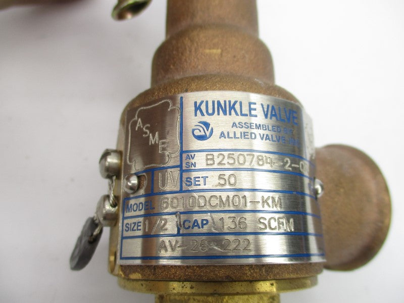 KUNKLE VALVE 6010DCM01-KM AV-26-222 50PSI 1/2" NSNP