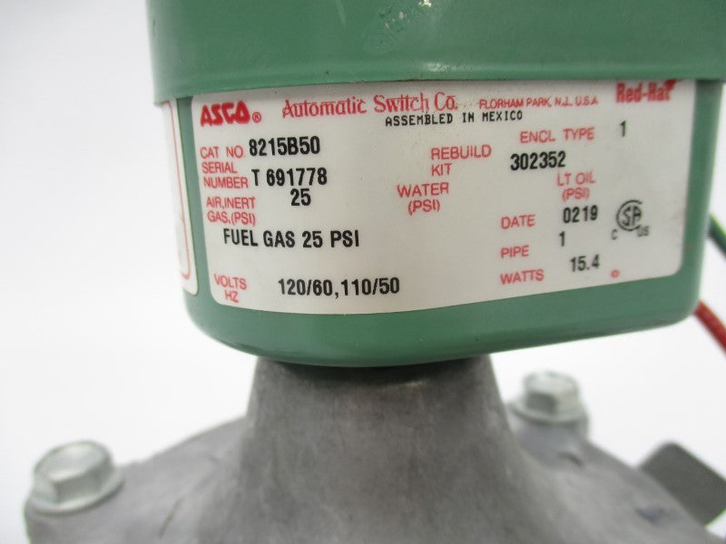 ASCO 8215B50 110/120V 25PSI 1" NSNP