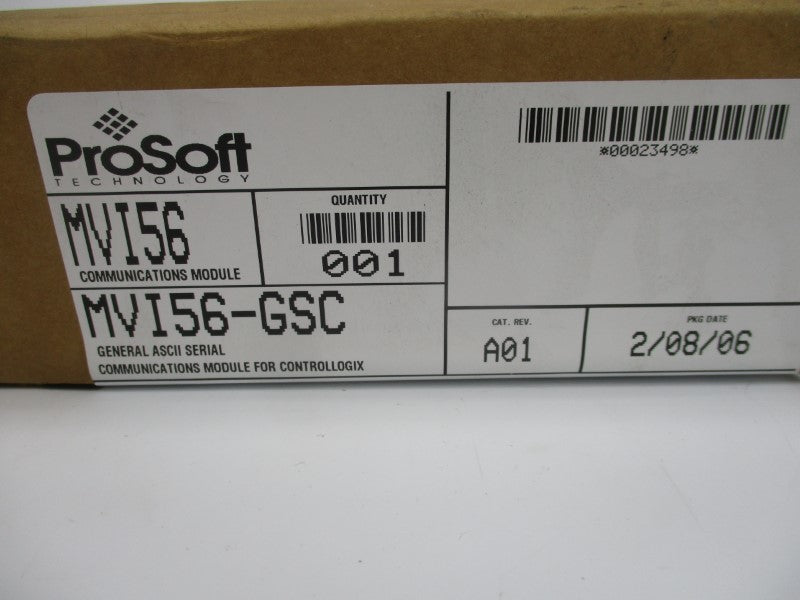 PROSOFT MVI56 MVI56-GSC F/W 1.03 24VDC REV. A01 NSMP