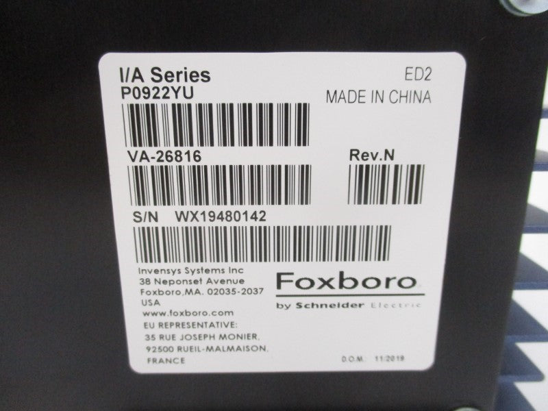 FOXBORO P0922YU FPS400-24 100-240V REV. N NSMP
