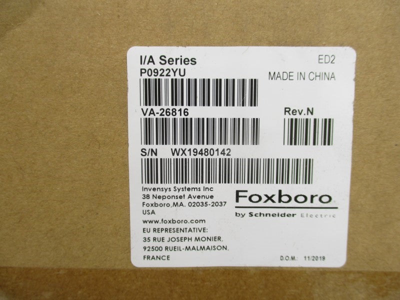 FOXBORO P0922YU FPS400-24 100-240V REV. N NSMP