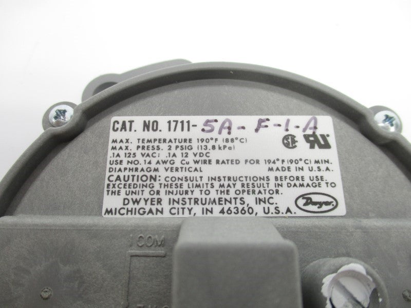 DWYER 1711-5A-F-1-A 125VAC 0.1A 2PSI NSNP
