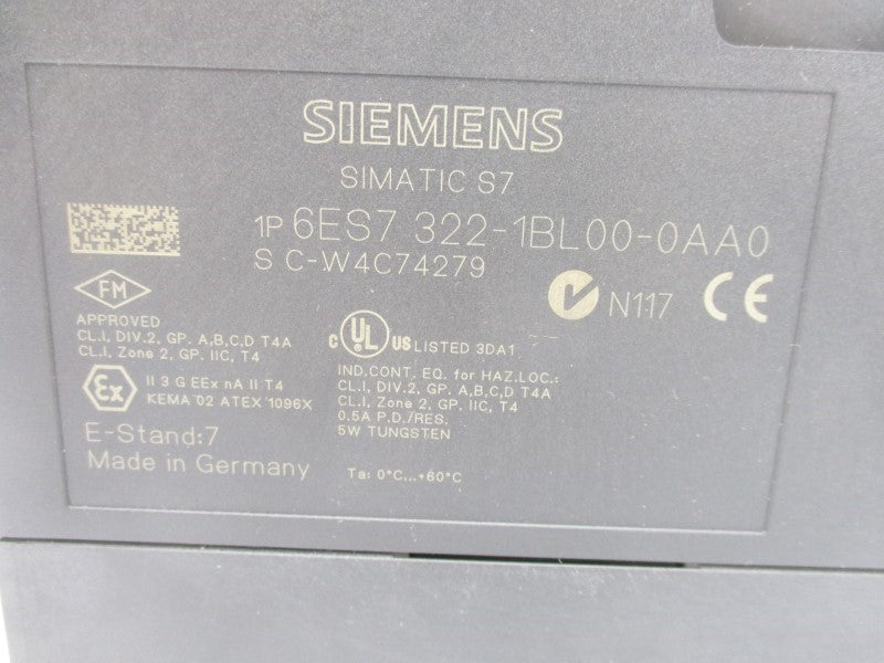 SIEMENS 6ES7322-1BL00-0AA0 (NO TERMINAL) UNMP