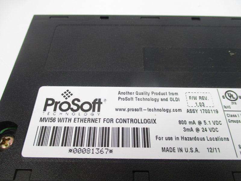 PROSOFT MVI56-MNET MVI56 F/W 1.03 24VDC UNMP