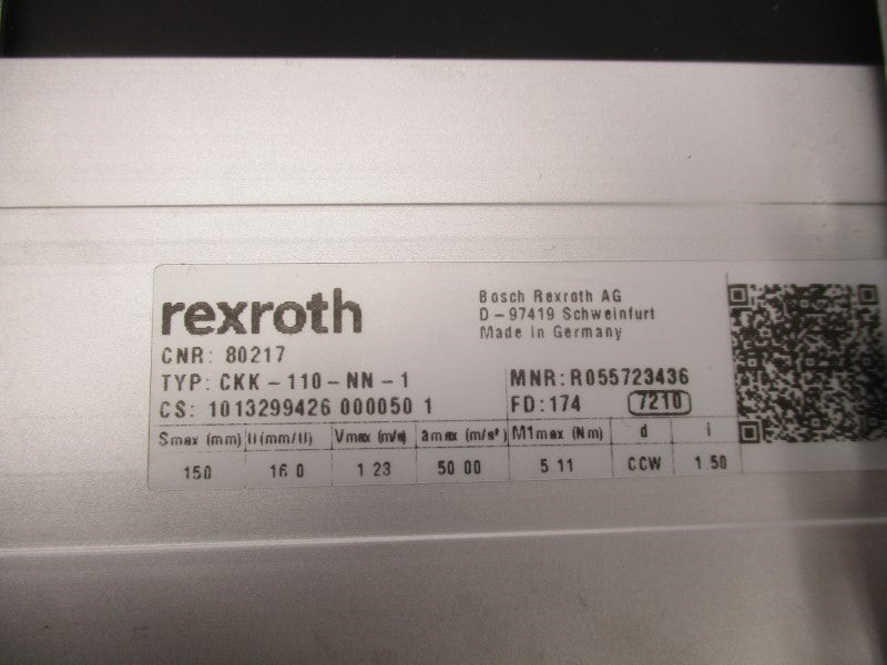 REXROTH CKK-110-NN-1 R055723436 1.23V 50A NSNP