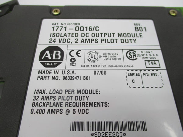ALLEN BRADLEY 1771-OQ16 SER. C 24VDC 2A REV. B01 UNMP