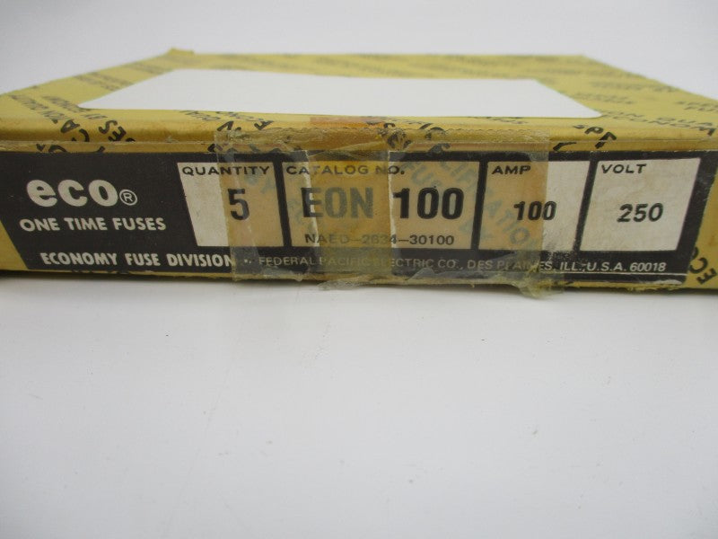 FEDERAL PACIFIC EON-100 250VAC 100A (PKG OF 5) (BK/GR) NSMP