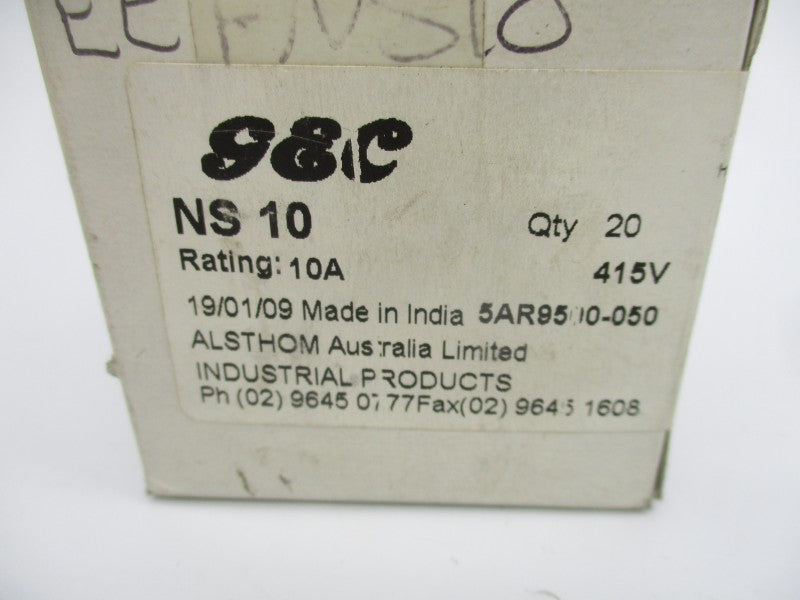 G&C NS10 415V 10A (PKG OF 20) (WH/BL) NSMP