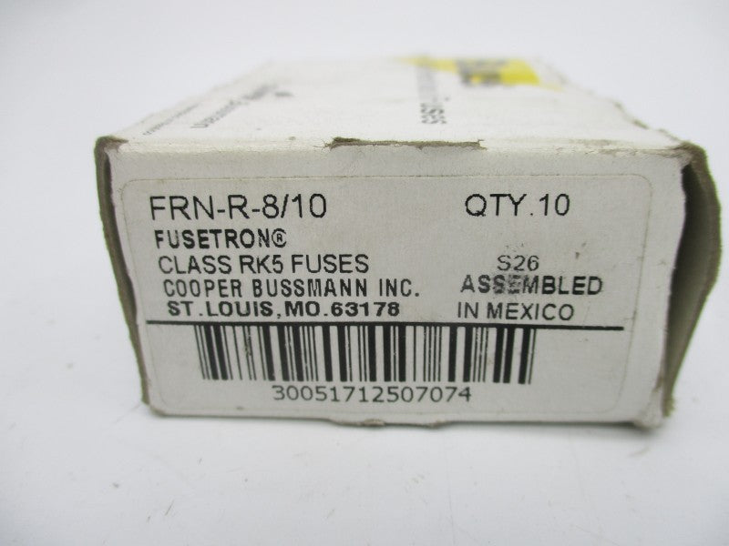 BUSSMANN FRN-R-8/10 250VAC 8/10A (PKG OF 10) (WH/BK) NSMP