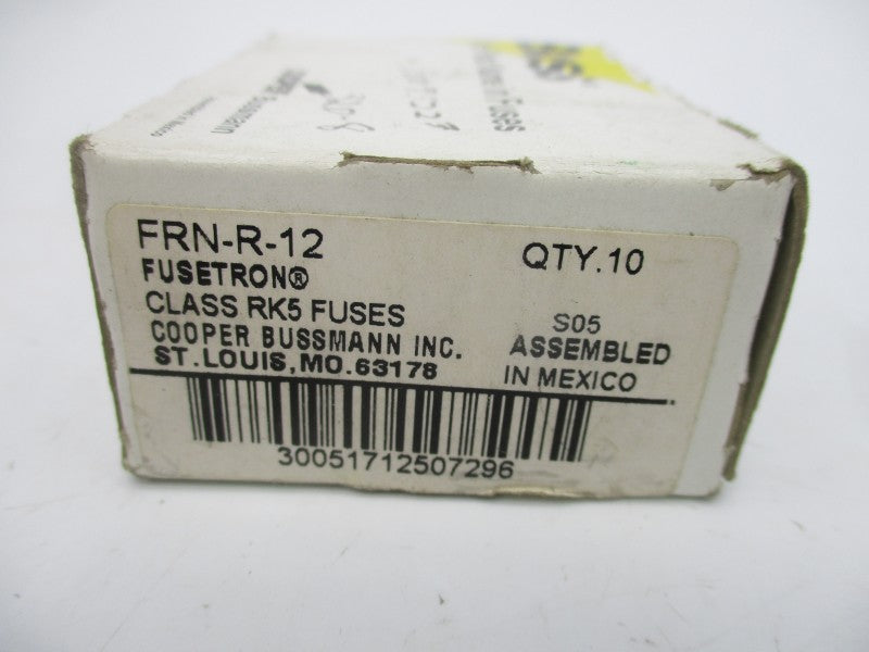 BUSSMANN FRN-R-12 250VAC 12A (PKG OF 10) (WH/BK) NSMP